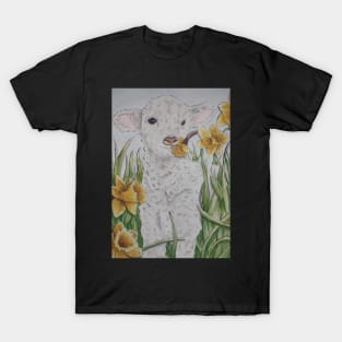 Baby Lamb watercolor painting T-Shirt